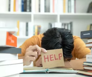 A student experiencing foreign language anxiety asks for help