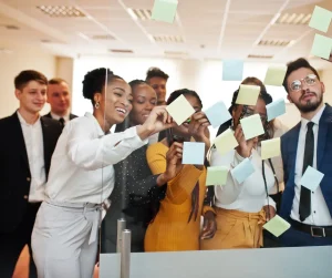 people in different backgrounds working together